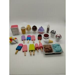 Our Generation Sweet Stop Ice Cream Truck Doll Accessories Lot 24 Pieces